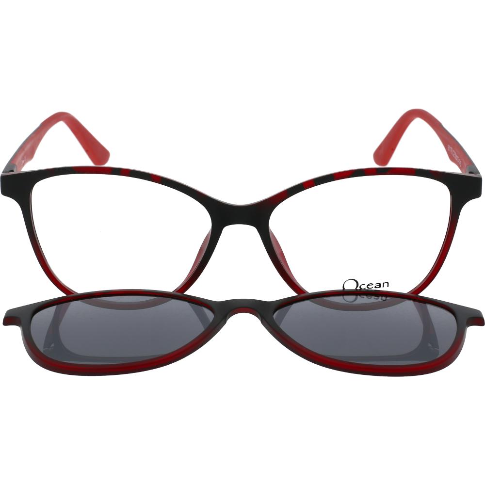 95176 C2 BURGUNDY HAVANA GRAY LENS CLIP-ON